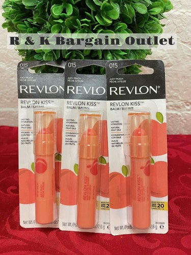 3 ~ Revlon Kiss Balm 015 Juicy Peach Spf 20 - 0.09 Oz Each