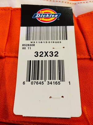 Vintage Y2K Dickies Double Knee Cell Phone Work Pant Orange 85283 NWT Size 32-48