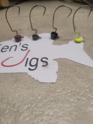 Weedless ned rig jig heads weedless Midwest Finesse 1/0 EWG Custom Hook