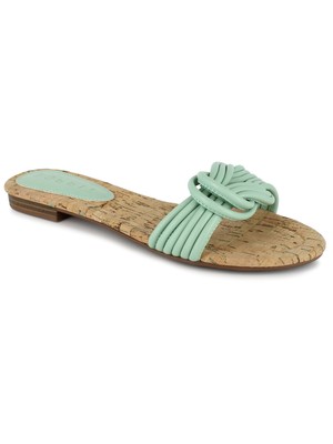 

ESPRIT Женские зеленые сандалии с подкладкой Katelyn Round Toe Slip On Slide 7,5 M, Зеленый, E1KTN60