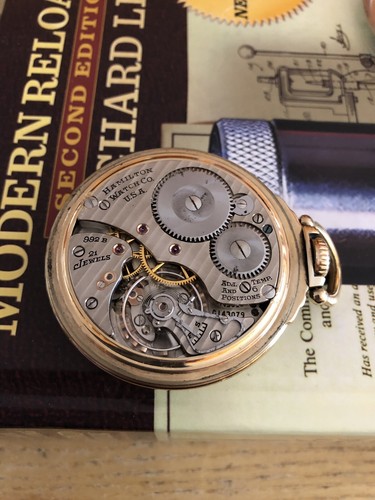 1946 Hamilton Railway Special Pocket Watch 992b Serviced - Original Enamel Dial