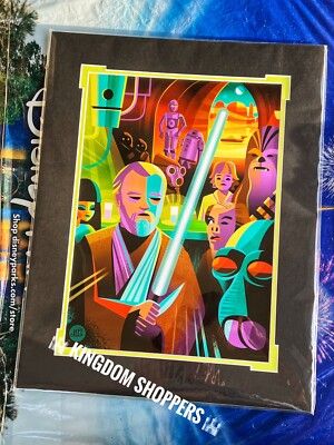 2023 Disney Parks Star Wars Cantina Obi Wan Kenobi Jeff Granito Print 14x18 
