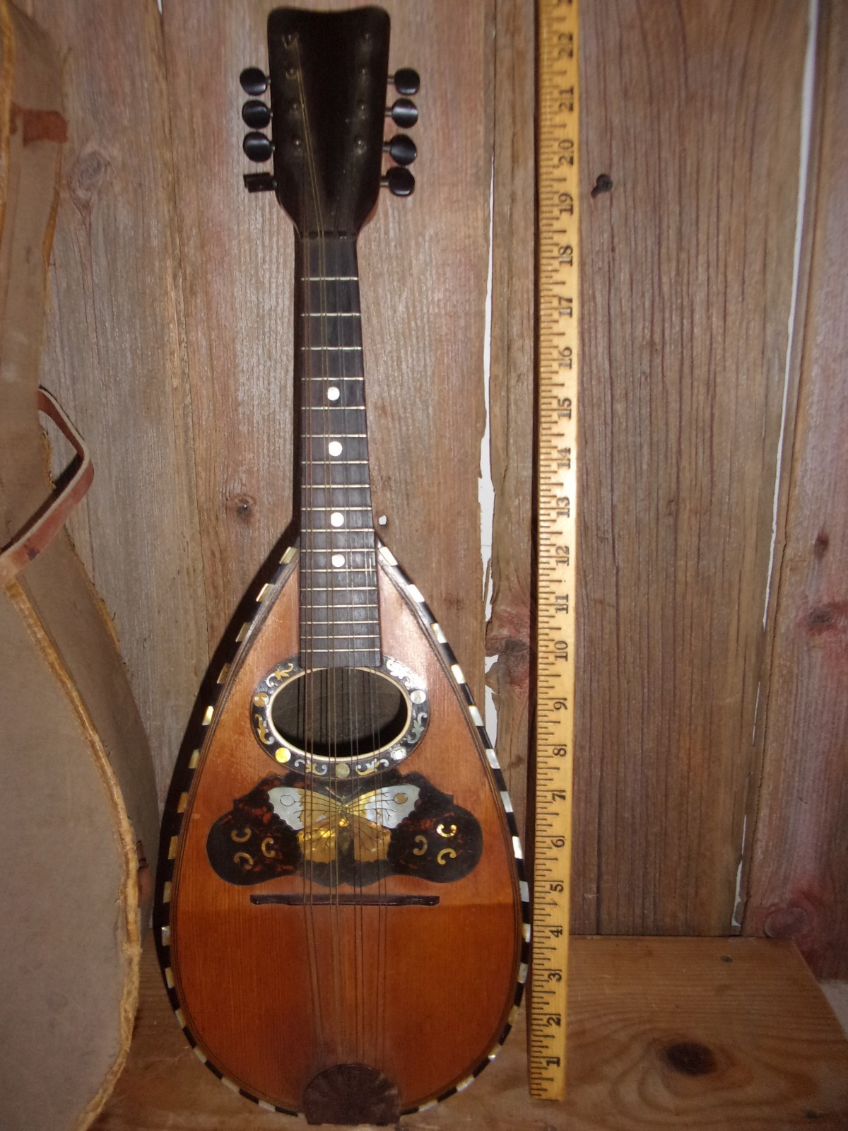 Vintage 8-String Mandolin Bowl Back Style with Case~Fancy inlay