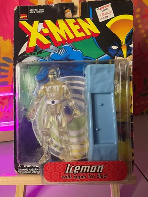 X-Men Iceman Action Figure w Ice Sled - Marvel Comic - Toy Biz 1998 rare