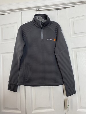 NWT Spyder Size Large Gray Capture 1/4 Zip Fleece Custom Logo AWS Team Women s L