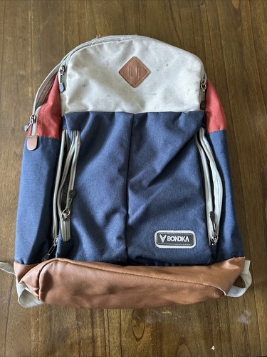 Leather Blue Red And Gray