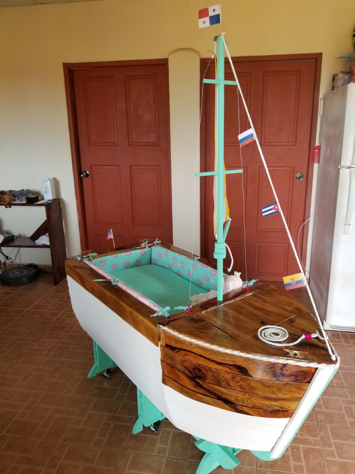 Handmade Sailboat Baby Crib