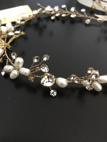 Brides and Hairpins Arabella Swarovski Pearls Bridal Wedding Halo Duet NWT $260