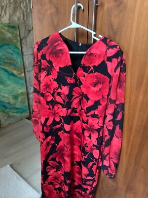 Connected Women's Floral-Print Sheath Dress Red Size 10