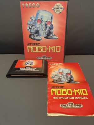 Atomic Robo-Kid (Sega Genesis, 1990) CIB With Manual - Tested & Working