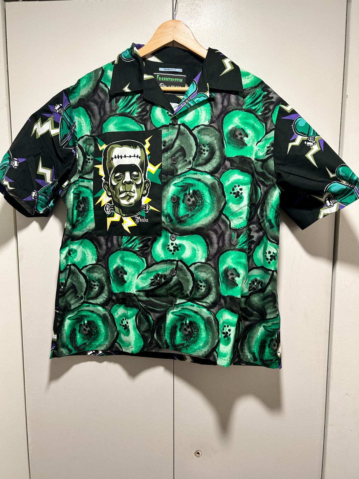 Prada Frankenstein Bowling Shirt 2019 size XL Poplin | eBay Prada Frankenstein Bowling Shirt 2019 size XL Poplin | eBay
