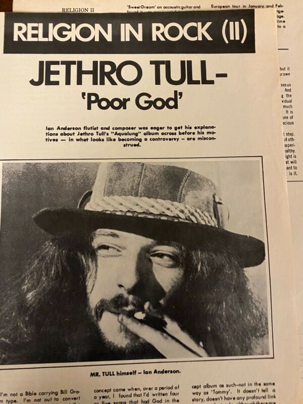 Jethro Tull, Two Page Vintage Clipping