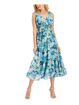 

TAYLOR Женское бирюзовое платье миди без рукавов + расклешенное платье Petites, Teal