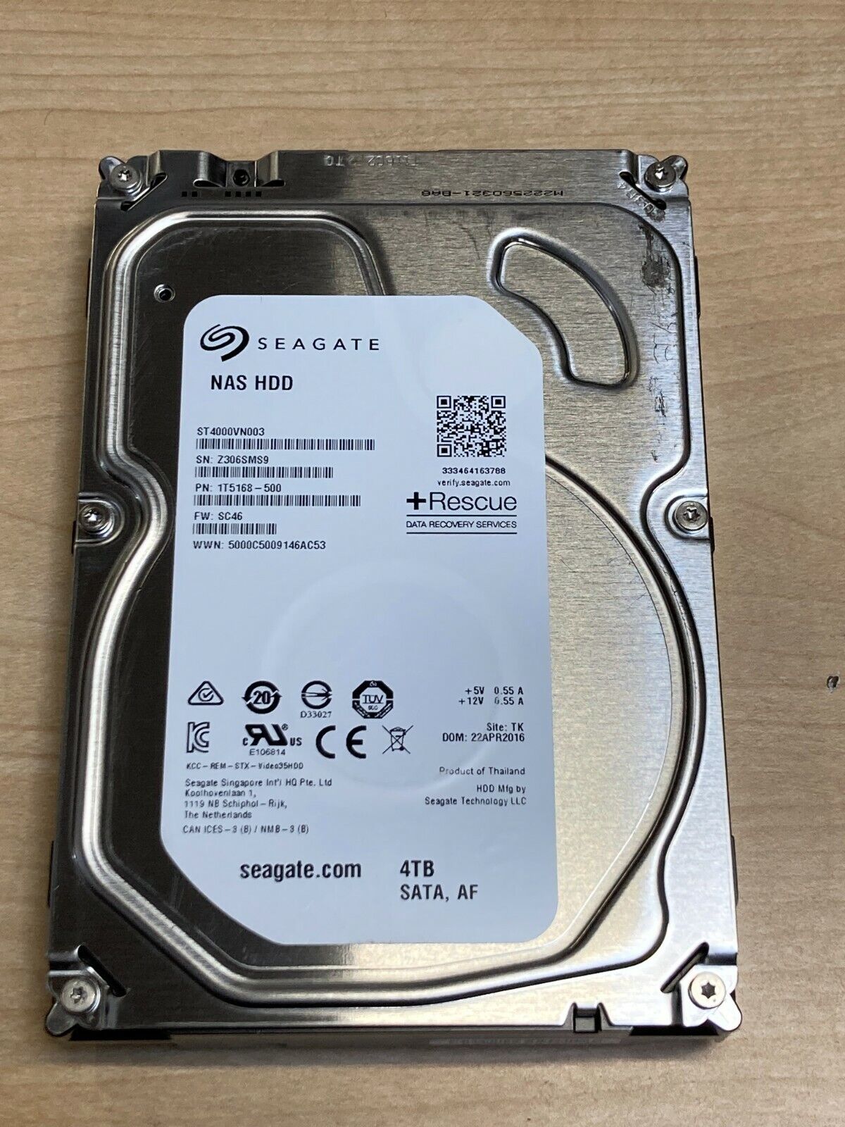SEAGATE NAS HDD 4TB 5.9K 64MB SATA AF III 3.5'' ST4000VN003 SEAGATE NAS HDD 4TB 5.9K 64MB SATA AF III 3.5'' ST4000VN003