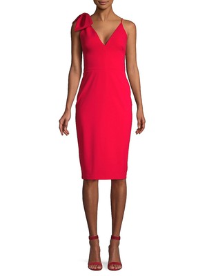 

Женское красное коктейльное платье длиной ниже колена на тонких бретельках BETSY - ADAM, Красный