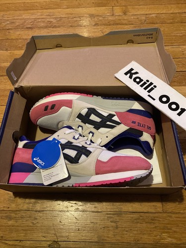 Pre-owned Asics Gel-lyte Iii White Black Pink Kith Kithstrike Rf Ronnie Fieg H301n-0190 B In White Pink