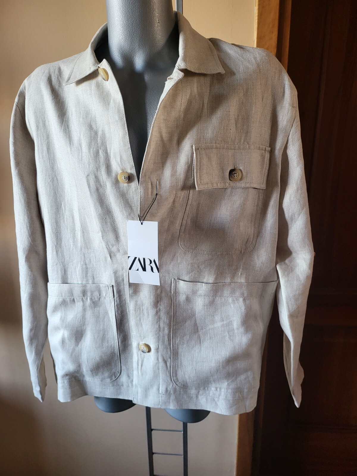 SCHNAYDERMAN’S LINEN OVERSHIRT 40 M-Lサイズ SCHNAYDERMAN'S, overshirt, size 41-42. Vintage & Designer