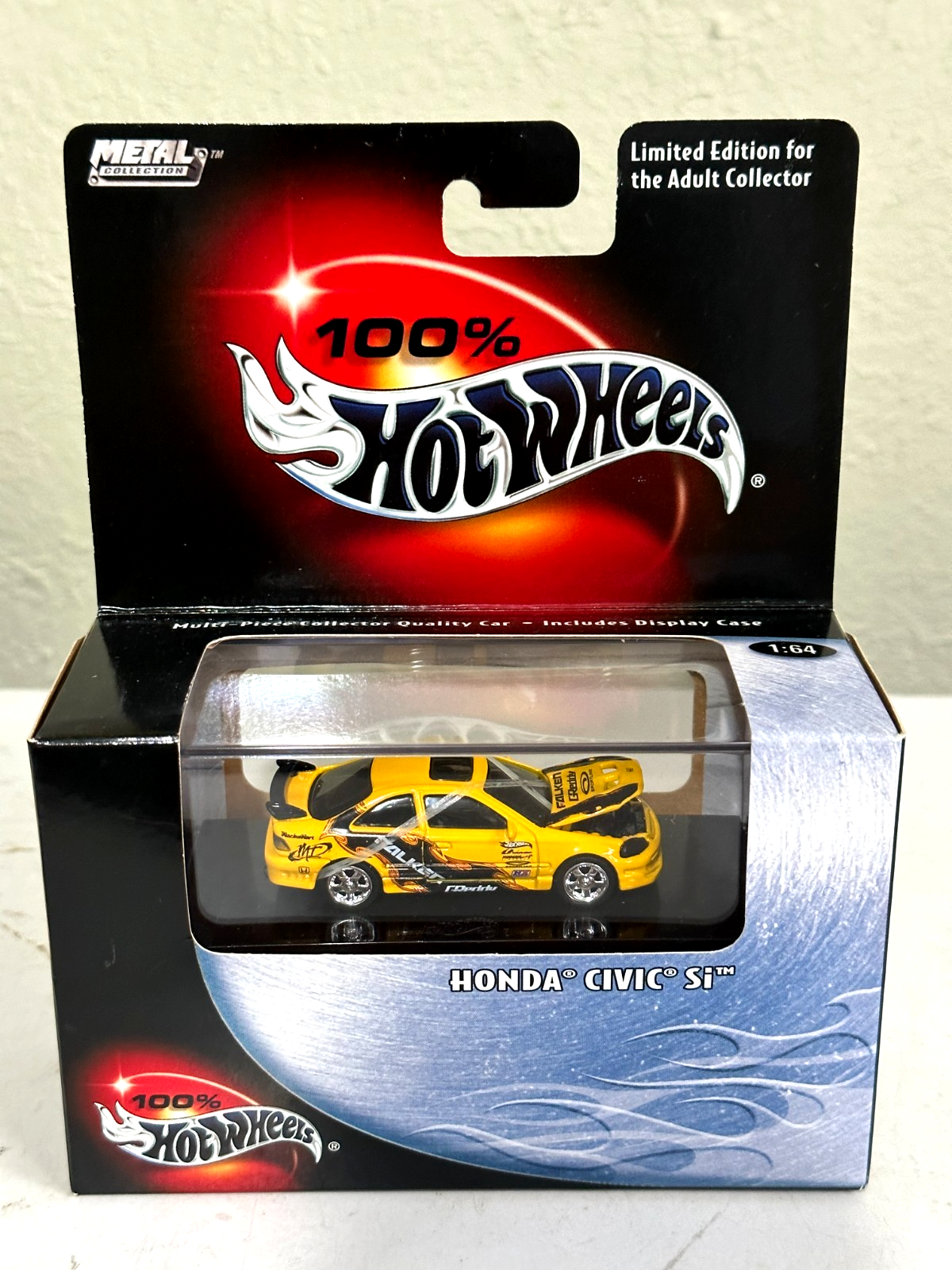100% HOT WHEELS BLACK BOX HONDA CIVIC Si YELLOW COLLECTOR