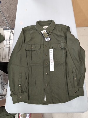 Lucky Brand Men's Long Sleeve Button Down Shirt Jacket Spring Olive Sz Sm SW6