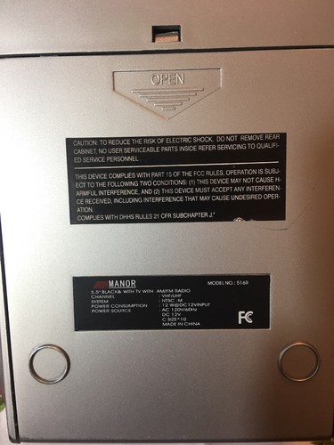 Manor Vintage 5.5” Black & White Portable TV With AM/FM Radio