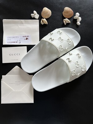 Original Gucci Römersandalen Rubber Weiß   Gr.39