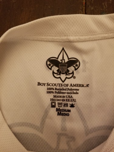 BSA BOY SCOUTS 1910 AMERICAN FLAG JERSEY SHIRT 100% Recycled Polyester Medium