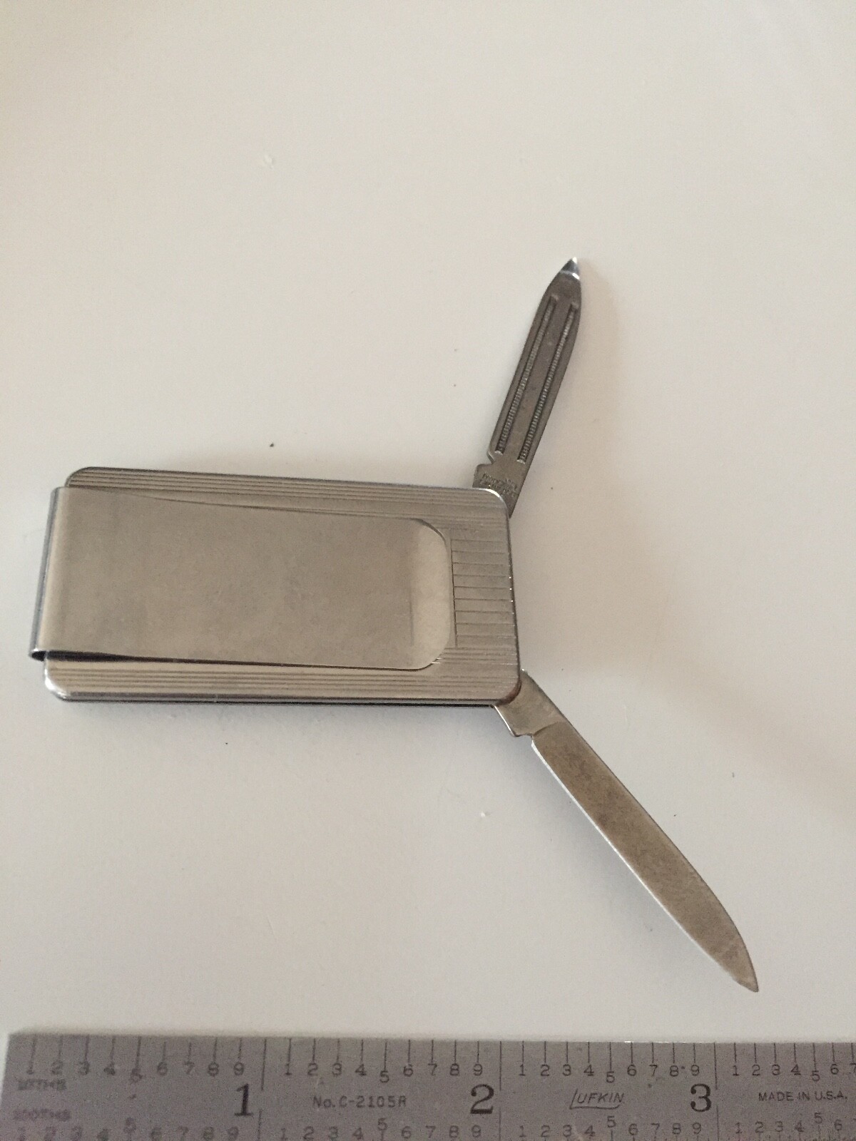 Vintage 1967 Ford Truck Money Clip with folding knife and finger nail file