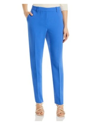 Женские синие прямые брюки LAFAYETTE 148 NEW YORK длиной до щиколотки 2