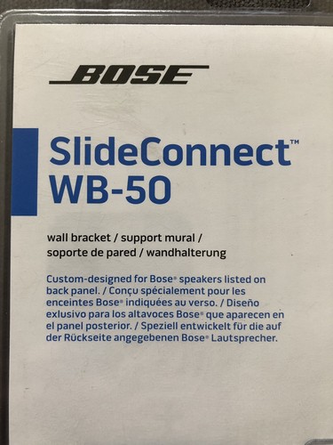 New Bose SlideConnect WB-50 Wall Bracket - WB50 - Custom Designed- Black Sealed