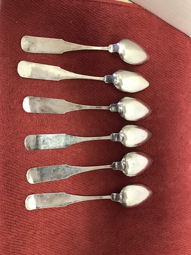 6 Six Coin Silver Teaspoons