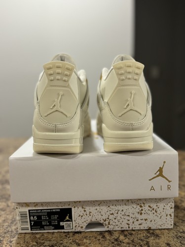 Pre-owned Jordan Air  4 Retro Metallic Gold (w) Aq9129-170 In Sail/metallic Gold-black