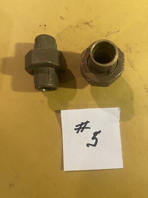2 Pc 1/2  Union COPPER  SOLDER  PLUMBING SWEAT  FITTING  NOS FREE SHIP