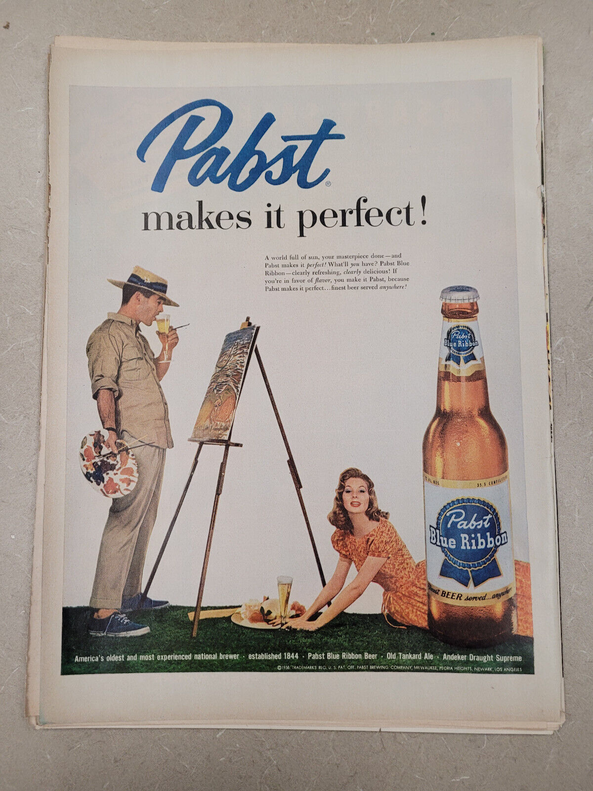 Vintage 1958 Orig Magazine Ad PABST Blue Ribbon Beer Makes Vintage 1958 Orig Magazine Ad PABST Blue Ribbon Beer Makes