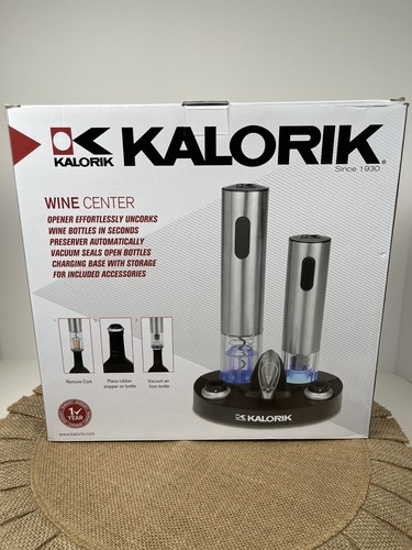 KALORIK Wine Center Opener Preserver Vacuum Seal and Charging Base NEW in Box