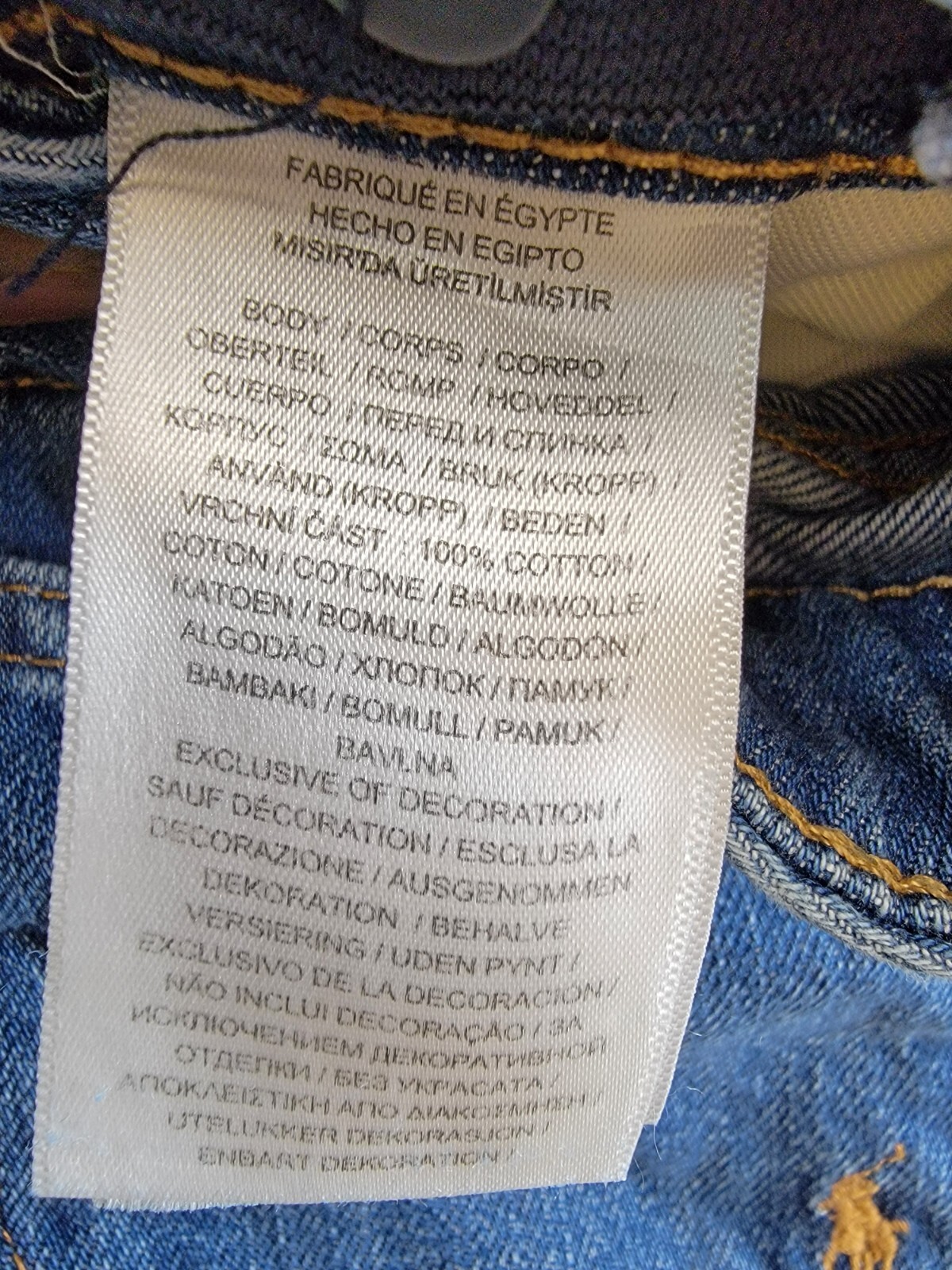 Polo Ralph Lauren Cropped Wide-leg Denim Jeans Girls 10 Blue Pocket Button Front - Picture 15 of 18