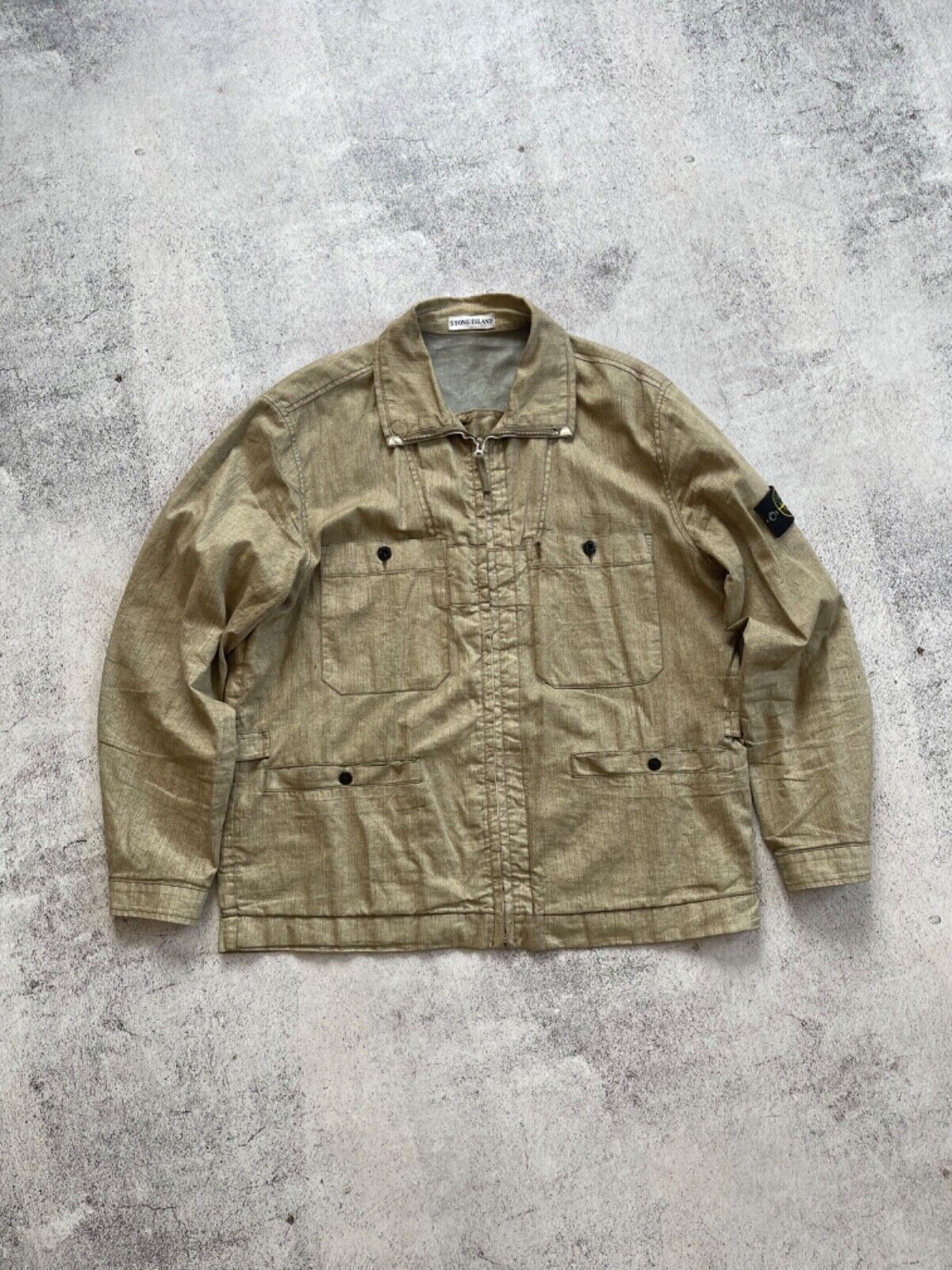 RARE STONE ISLAND VINTAGE ZIP-OVERSHIRT JACKET 100%Lino-Flex RARE STONE ISLAND VINTAGE ZIP-OVERSHIRT JACKET 100%Lino-Flex