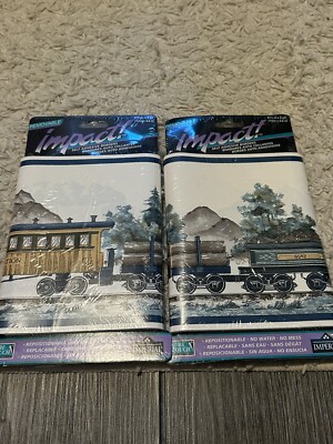 Impact Self Adhesive Borders Train Steam Engine Imperial Wallpaper USA(Lot of 2)