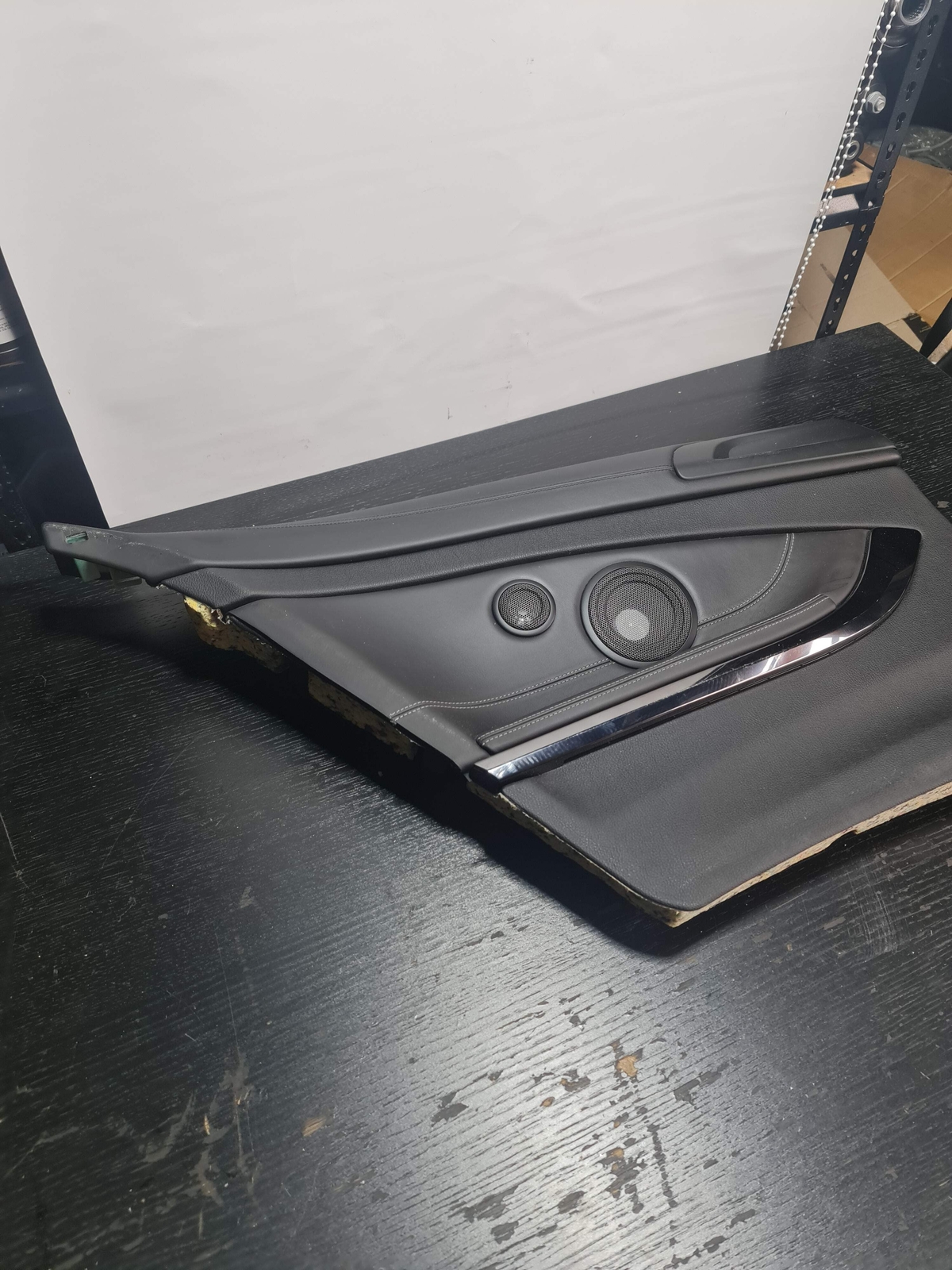 0 Bmw 15-18 OEM F82 M4 Rear Passenger Door Card Panel Leather White Stitching image 2