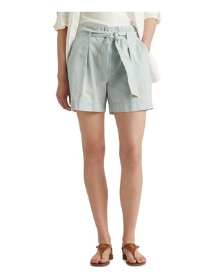 

LAUREN RALPH LAUREN Женские голубые шорты на молнии с поясом Шорты Petites, Light blue, 201837929001