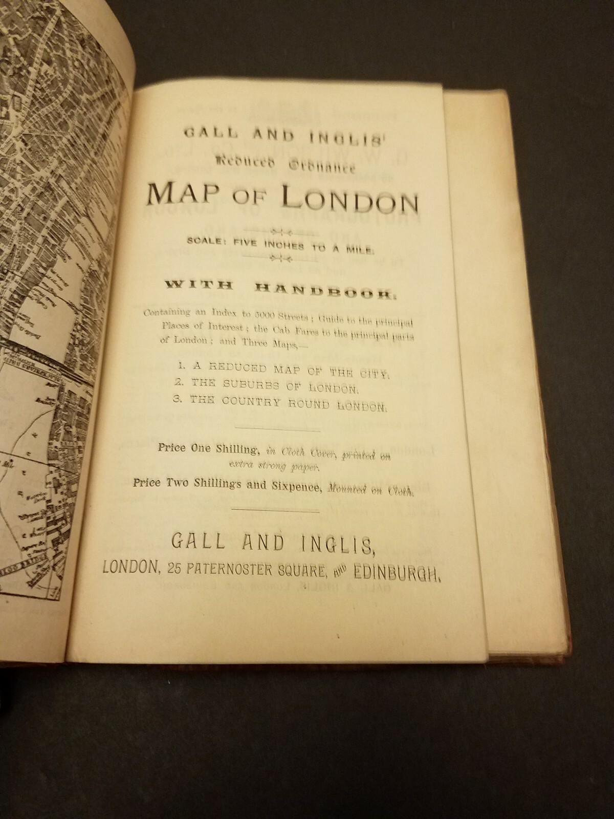 1900 Gall & Inglis Map and Guide To London - Color - HUGE 30