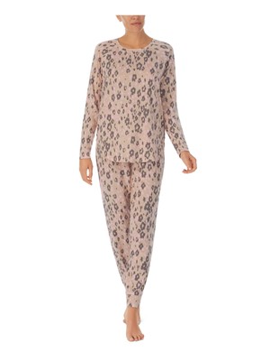 

CUDDL DUDS Intimates Бежевые штаны для сна с животным принтом и манжетами, Бежевый