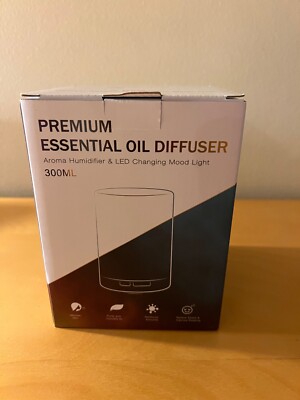 Essential Oil Diffuser Asakuki 300ML Premium Quiet 5 In 1 Humidifier, White