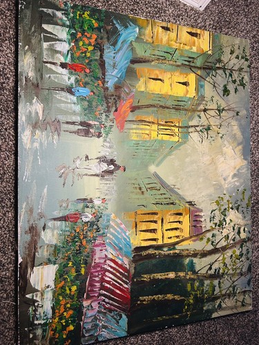 Evening Stroll In The City - Original Oil Painting On Canvas