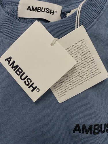 Pre-owned Ambush $730  Women's Blue Long-sleeve Drawstring Crewneck Sweatshirt Size M