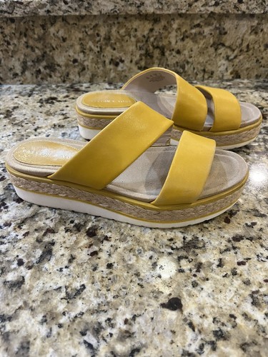 Preston and York Mustard Yellow Two Strap Sandals ~ Size 7M | eBay