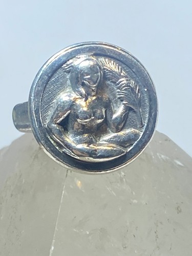 Virgo ring birthday Zodiac maiden goddess September pinky band sterling silver w