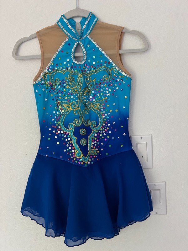 Gorgeous New Figure Ice Skating Dress Baton Twirling Costume Adult