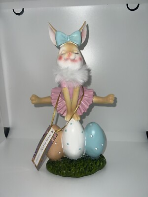 New Jolie Fleur Easter Bunny Ballerina Rabbit Spring Pastel Cute Decor  11.5 