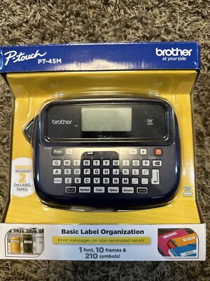 Brother P-Touch PT-45M Personal Handheld Label Maker **Brand New** Opened Box