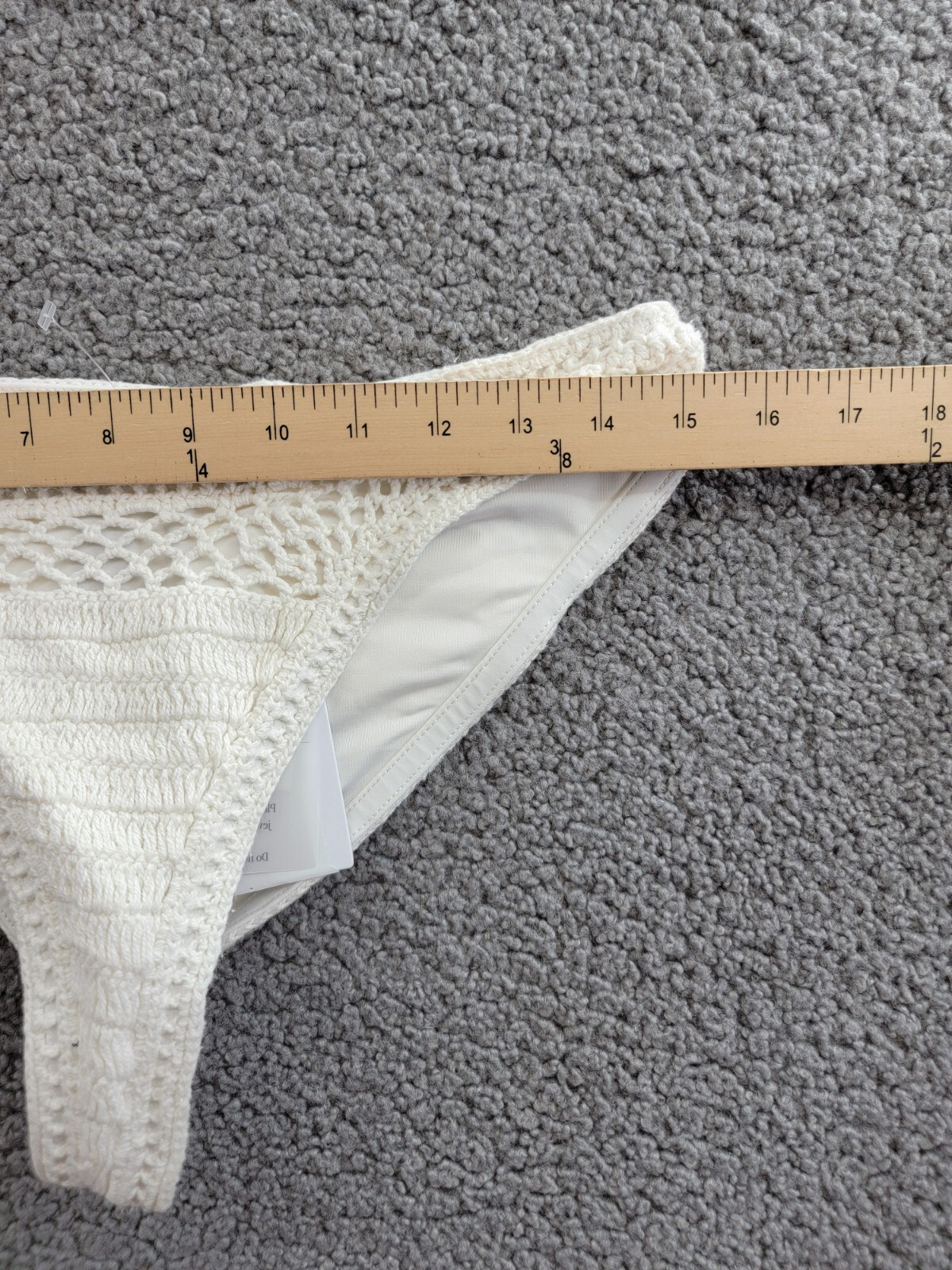 Beach Riot Kaylin Crocheted Bikini Bottoms Women's M White Elastic Waist Pull On - Picture 5 of 17